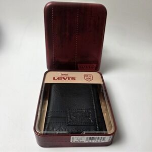 NEW Levi's Men's RFID-Blocking Leather Black Bifold Wallet #0413